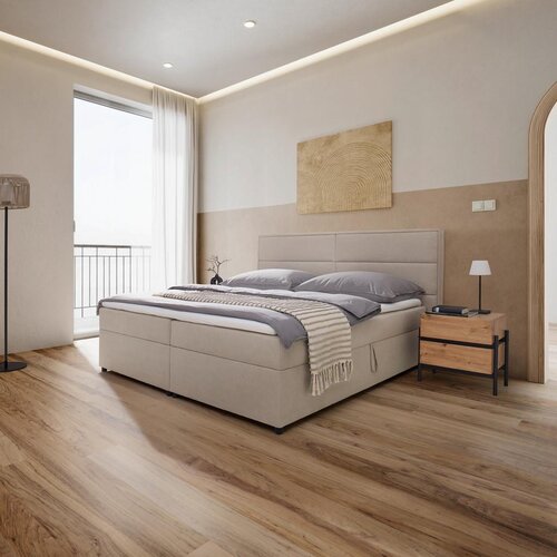 Bessagi Home Postelja Boxspring Kiara, Bež, Z Nadvložkom, 180x200 Cene