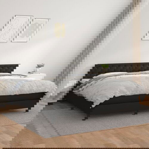 The Living Store Box spring postelja z vzmetnico črn 180x200 cm umetno usnje - Box Spring Postelja, (21516311) Slike