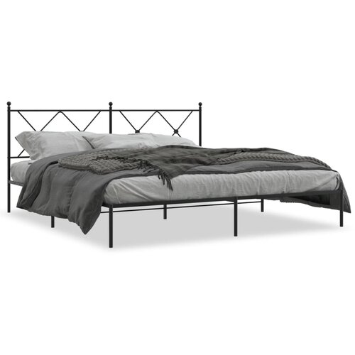 vidaXL Metalni okvir za krevet s uzglavljem crni 183x213 cm Cijene