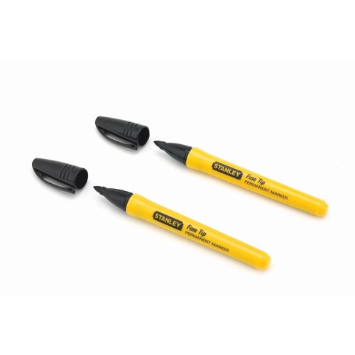 Stanley 2x Črni permanentni marker tanek, (20374735) Slike