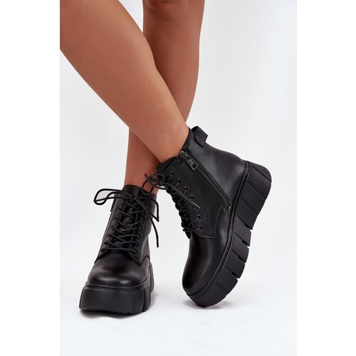 VINCEZA Leather Insulated Women's Boots on Platform Cene