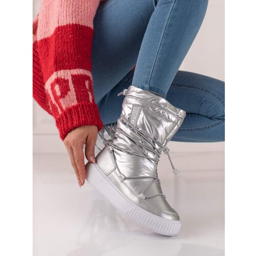 Big Star Women's insulated silver snow boots BIG STAR KK274195 Cene
