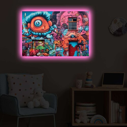 Wallity Slika sa LED osvetljenjem 4570POPARTDACT-009, 45x70 cm Cene
