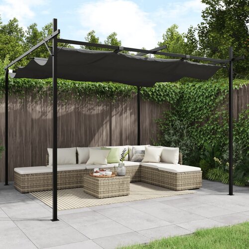 vidaXL Pergola s pomično streho antracitna 295x292x230 cm Cene