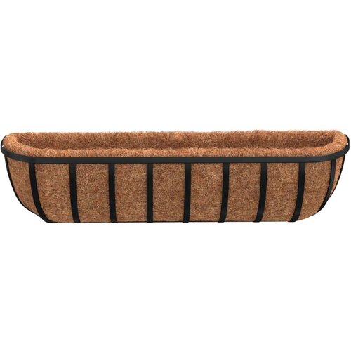 vidaXL Zidna korita crna 2 kom obloge od kokosa 61x19x16 cm čelična Cene