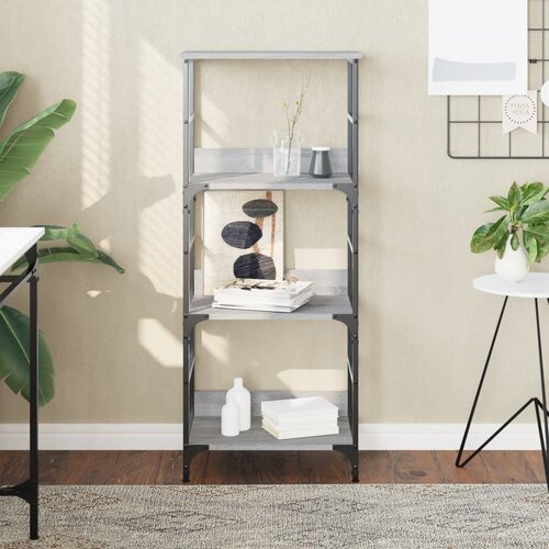 VidaXL Knjižna polica siva sonoma 50x33x117,5 cm inženirski les Slike