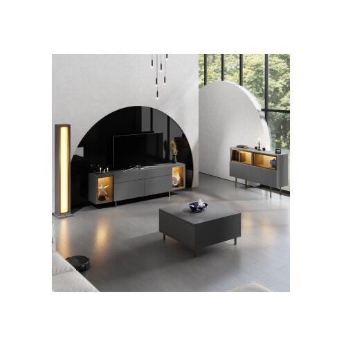 Hanah home TV polica Zenith Anthracite Gold Slike