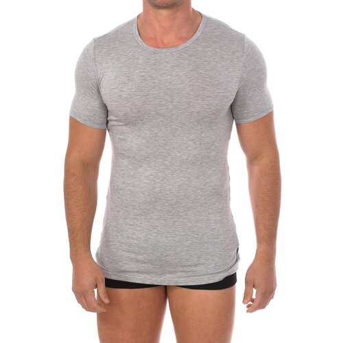 Bikkembergs Majice s kratkimi rokavi BKK1UTS03SI-GREYMELANGE Siva Cene
