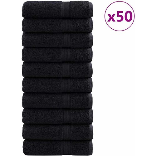 vidaXL 600 gsm brisače za goste SOLUND 50 pcs Črna 50 x 100 cm Bombaž, (5000043735) Cene