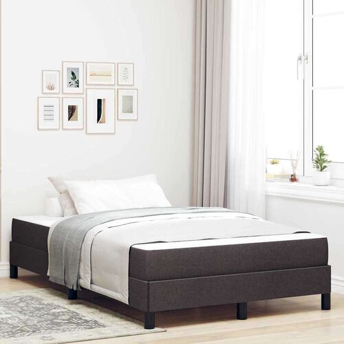 Postelja z vzmetnico z vzmetnico Temno rjava 120 x 190 cm blago Cene