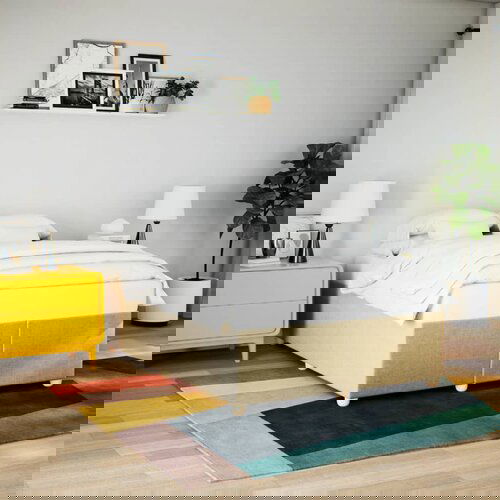 VidaXL Posteljni okvir brez vzmetnice krem 140x200 cm tkanina Slike
