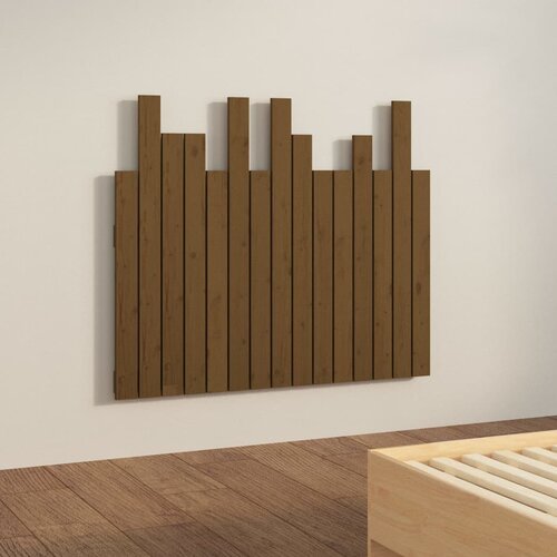  Uzglavlje za krevet boja meda 95,5x3x80 cm masivna borovina Slike