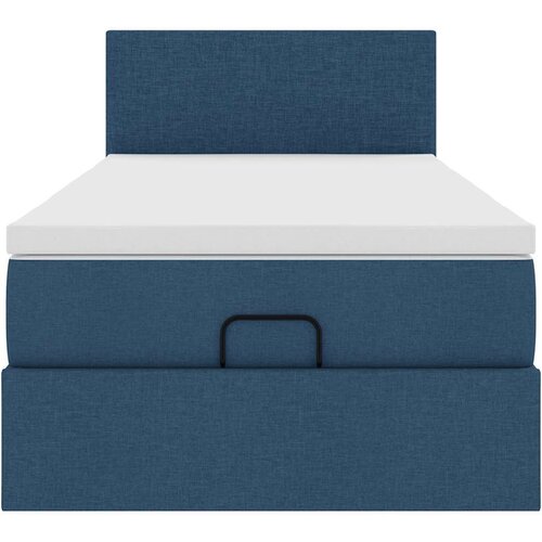 VidaXL Otomanski okvir kreveta s madraca plavi 90x190cm od tkanine Slike