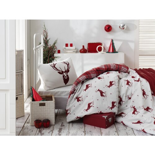 Hanah home komplet posteljine Geyik, 160x220cm, Crvena Slike
