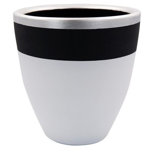 WALLXPERT decorative pot saksija pietra 15 black white Slike