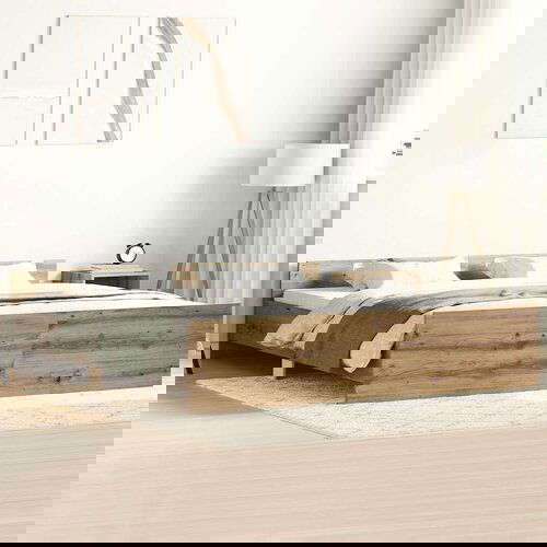 vidaXL Okvir kreveta bez madraca boja hrasta artisan 160x200 cm Cijene