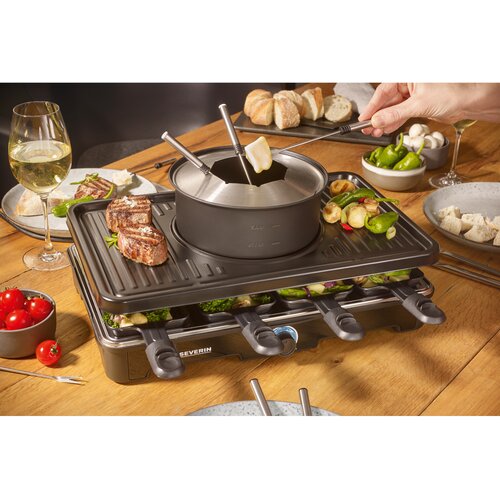 Severin RG 2347 Raclette / Fondue, 8 W, loncev, 1400 2-v-1 kombinacija Slike