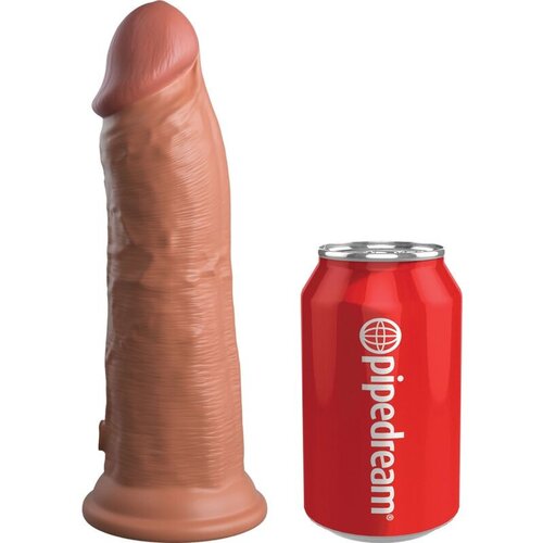 King Cock ELITE - REALISTIC DILDO VIBRATING &amp;amp; SILICONE 20.3 CM CARAMEL Slike