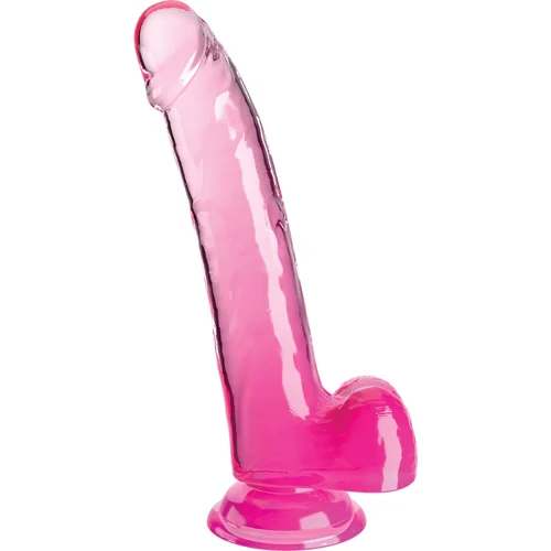 Pipedream King Cock Clear Cock with Balls 9" Pink