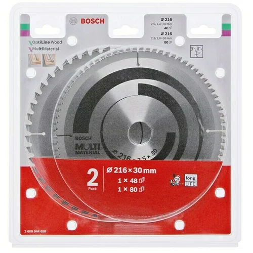 Bosch List za kružnu pilu (Promjer: 216 mm, Provrt: 30 mm, 2 -dij.)