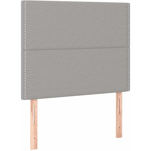 Box spring krevet s madracem svjetlosivi 90x190 cm od tkanine Slike