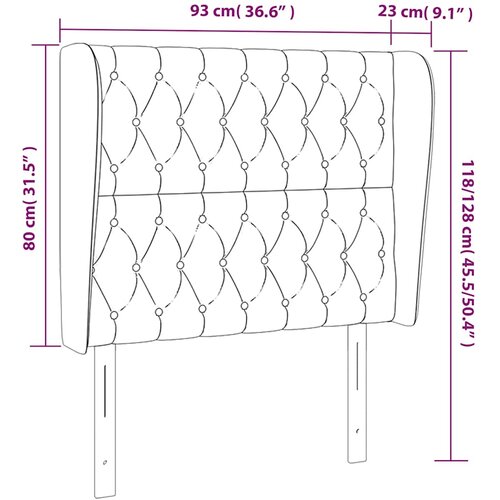  Uzglavlje s u&amp;scaron;ima tamnoplavo 93x23x118/128 cm bar&amp;scaron;unasto Slike
