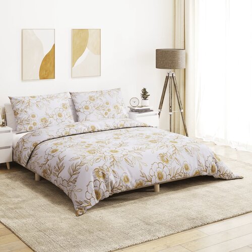 Furnova Posteljnina bela in rjava 200x200 cm bombaž, (21912299) Slike