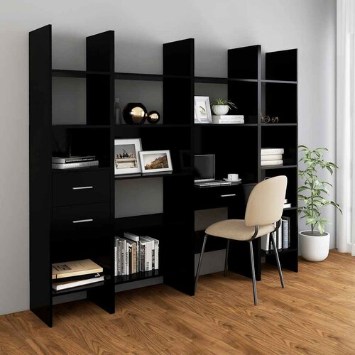  za knjige crni 60 x 35 x 180 cm od konstruiranog drva Slike