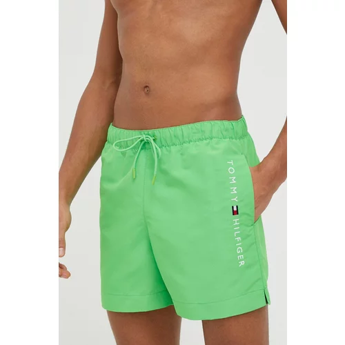 Tommy Hilfiger Kopalne kratke hlače zelena barva