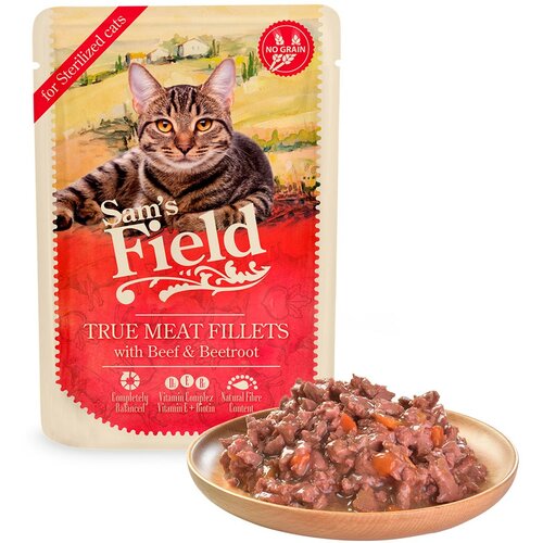 Sams Field hrana za mačke adult - sterilised govedina i cvekla 85g Cene
