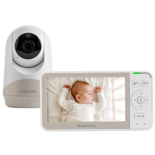Kikka Boo video baby monitor Rhen, 5&amp;quot; ekran, kamera 720p, noćni vid, bež Slike