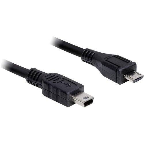 Delock USB kabel USB 2.0 USB-mikro-B vtič\, USB-mini-B vtič 1.00 m črna pozlačeni konektorji\, UL-certificirano 83177, (20410202) Cene