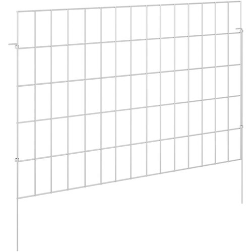  Ograda za vrt s kolčićima 48 pcs 75 x 50 cm Mesh Srebrna Slike