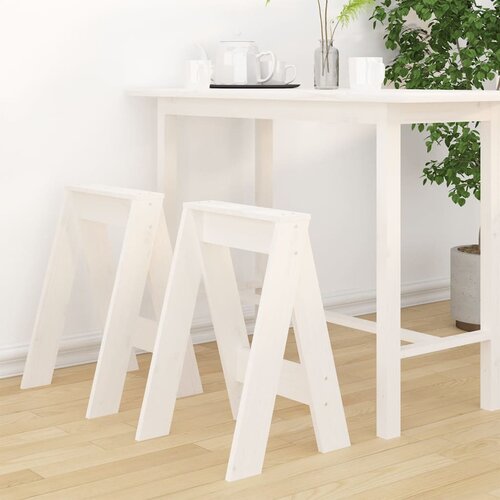 VidaXL Stolček 2 kosa bele barve 40x40x60 cm trdna borovina Slike
