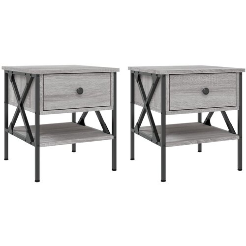 Maison Chic Dvo delni komplet Nočne omarice - Nočne mize siva sonoma 40x42x45 cm inženirski les, (21688702) Cene