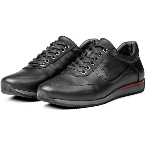 Ducavelli Lion Point Genuine Leather Plush Shearling Men's Casual Shoes Black. Slike