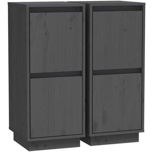 Maison Chic Komoda - Predalnik 2 kosa siva 31,5x34x75 cm trdna borovina, (21722318) Cene