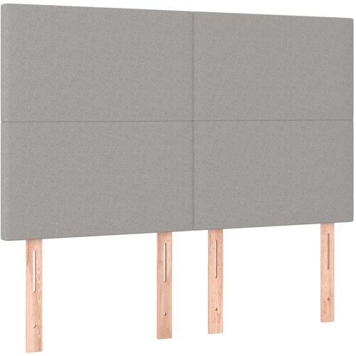 Maison Chic Posteljno vzglavje - Vzglavna omarica 4 kosa svetlo siv 72x5x78/88 cm blago, (22078052) Slike