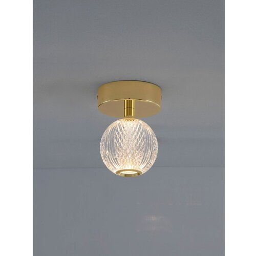 Nova Luce Aluminijasta LED stropna svetilka v zlati barvi s senčilom iz akrilnega stekla Brillante &amp;ndash; Slike