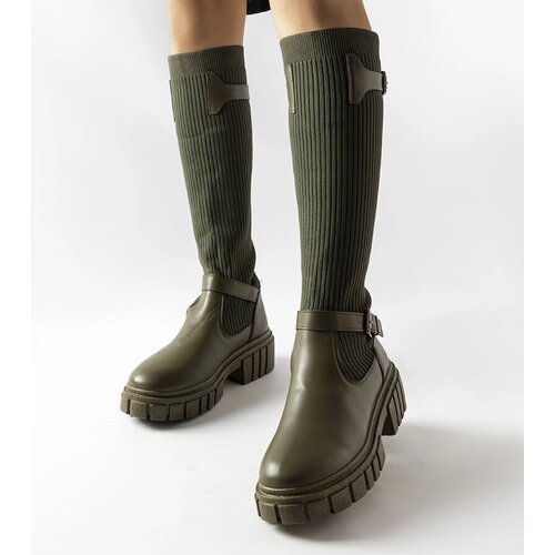 Gemre Green boots with elastic upper Courcelle Cene