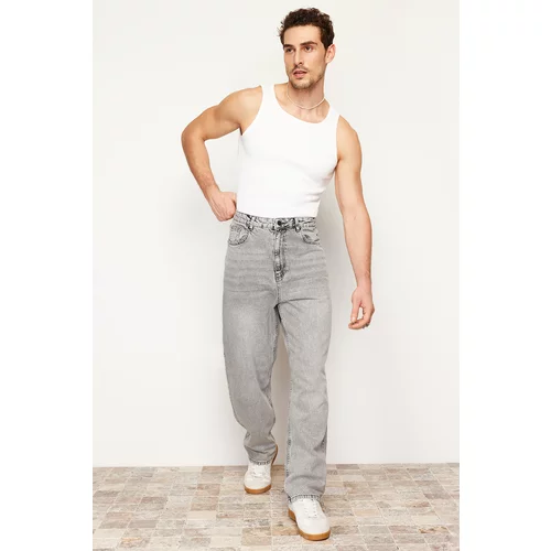 Trendyol Men's Gray Baggy Fit Jeans Denim Trousers