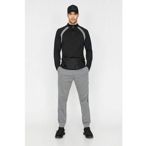 Koton Men's Black Zipper Detailed Sweatshirt Slike