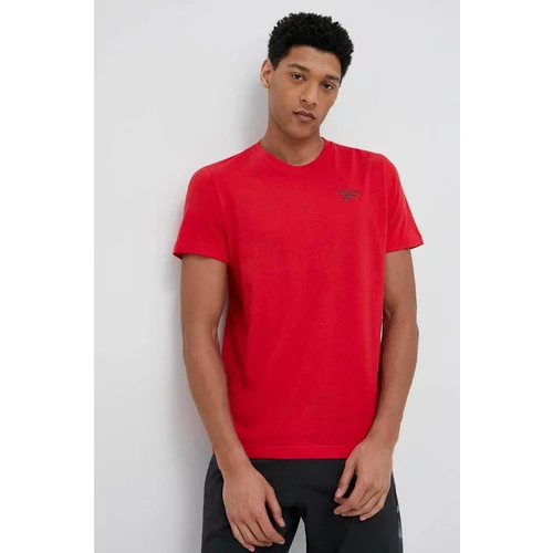 Reebok Pamučna majica boja: crvena, glatki model