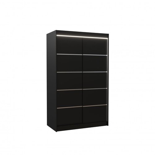 ADRK Klizni ormar BENISSO s LED rasvjetom, 120 cm - CRNA Cijene