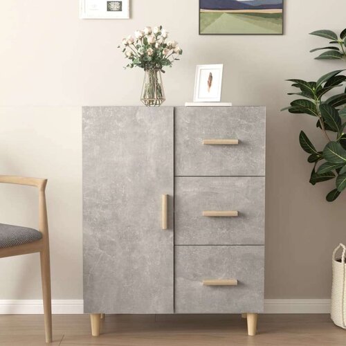  Komoda siva boja betona 69 5x34x90 cm od konstruiranog drva Slike