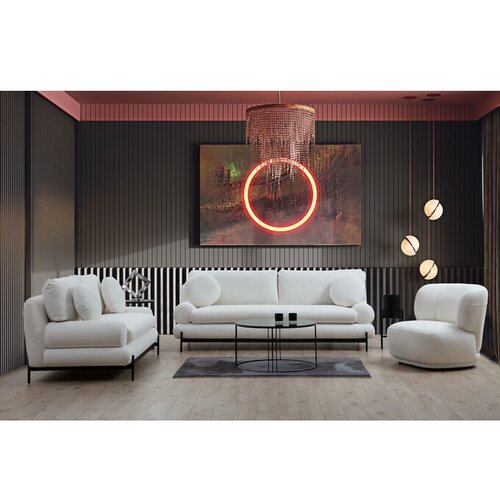 Atelier Del Sofa Kremno bela sedežna garnitura 188 cm Livorno – Cene