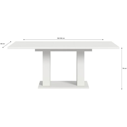 MID.YOU Raztegljiva Miza Marlon, Bela, 150-190x90cm Slike