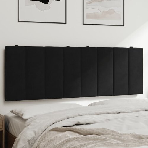 vidaXL Vzglavna stranica črna 140 cm žamet Cene