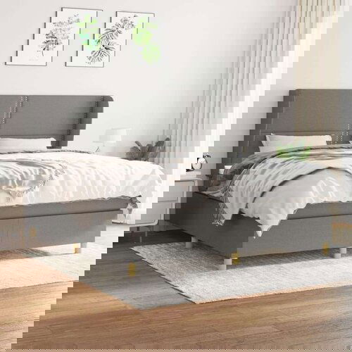  Okvir kreveta s oprugama i madrac svjetlosivi 180x200cm tkanina Cijene