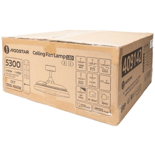  Aigostar-LED Prigu&amp;scaron;iva plafonski ventilator LED/50W/230V 2700-6500K 106cm+DO crna Slike